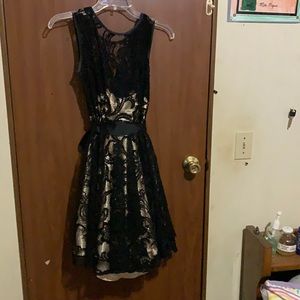 Homecoming dress, black and gold
